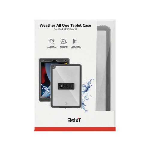 3sixT Weather All One Case For iPad 10.9 Gen 10 - Clear/Black