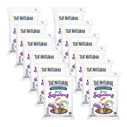 12pc The Natural Confectionery Co. Sours Squirms 180g