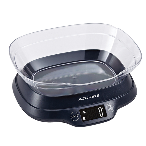 Acurite Digital Scale w/Bowl & Backlight Display 1g/5kg Black