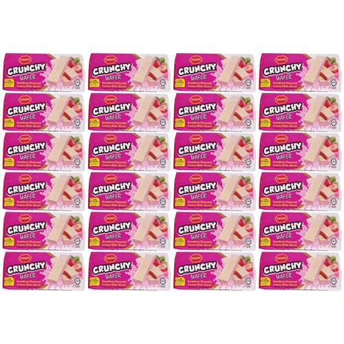 24PK Pran Creamy Crisp Wafer Biscuit Snack 150g - Strawberry