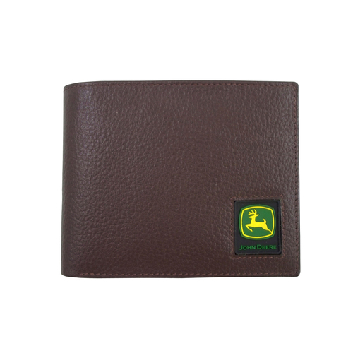 John Deere Bi-Fold Wallet Pebble Grain Leather Brown