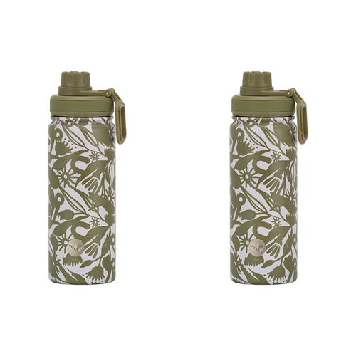 2PK Annabel Trends Watermate 550ml Stainless Steel Bottle Abstract Gum