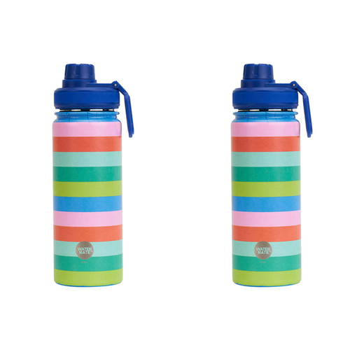 2PK Annabel Trends Watermate 550ml Stainless Steel Bottle Bright Stripe