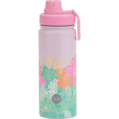 Annabel Trends Watermate 550ml Stainless Steel Bottle Hibiscus