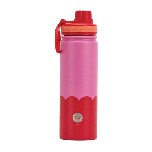 Annabel Trends Watermate Wave 600ml Stainless Steel Bottle Pink Red