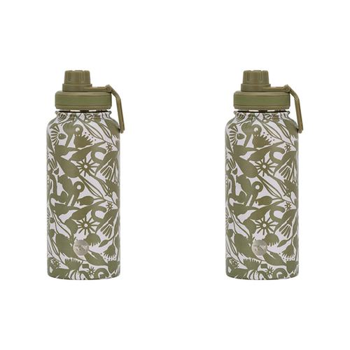 2PK Annabel Trends Watermate 950ml Stainless Steel Bottle Abstract Gum