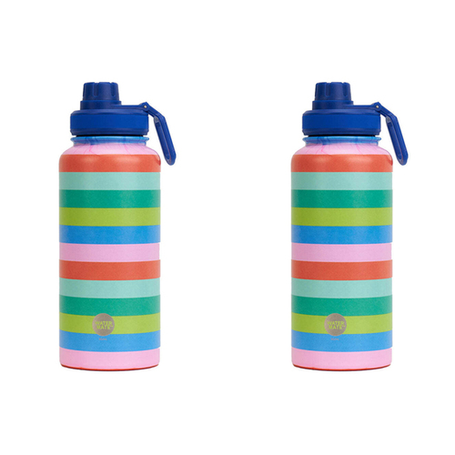 2PK Annabel Trends Watermate 950ml Stainless Steel Bottle Bright Stripe