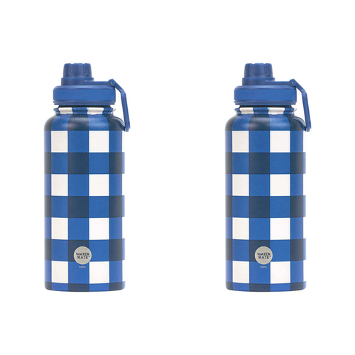 2PK Annabel Trends Watermate 950ml Stainless Steel Bottle Cobalt Check