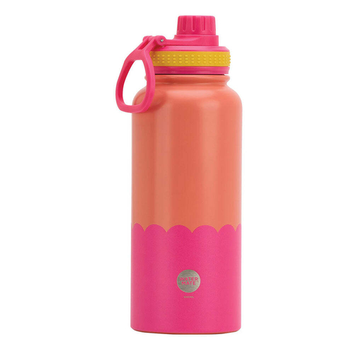 Annabel Trends Watermate Wave 1000ml Stainless Steel Bottle Orange Hot Pink