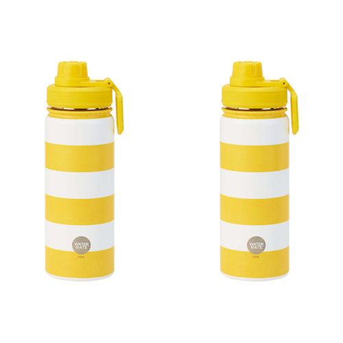 2PK Annabel Trends Watermate 550ml Stainless Steel Bottle Yellow Stripe