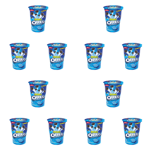 12PK Oreo Mini Sandwich Cookies Tub Biscuit 61.3g - Vanilla