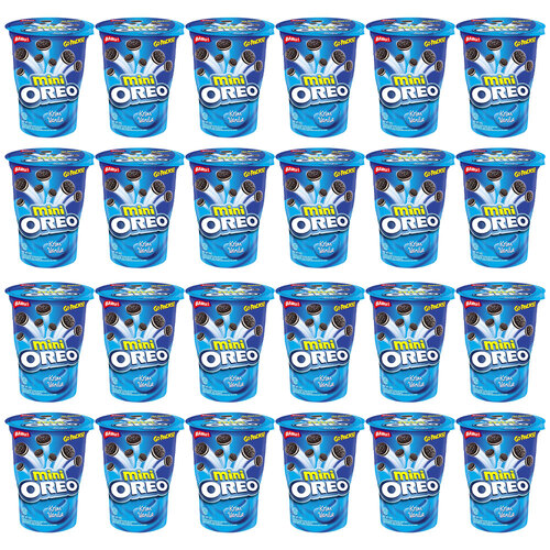 24PK Oreo Mini Sandwich Cookies Tub Biscuit 61.3g - Vanilla