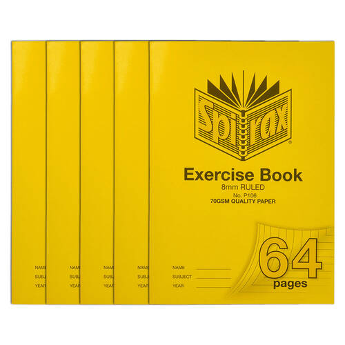 5PK Spirax 70 gsm 8mm Ruled No.P106 Excersice Book