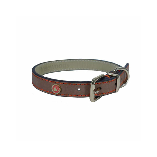 Rosewood Adjustable 73.5cm Leather Pet/Dog Collar Neck Strap Choker XL Brown