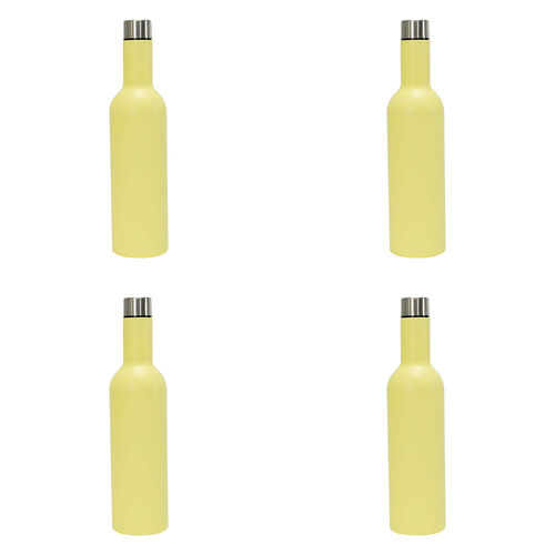 4PK Annabel Trends Stainless Steel 750ml Wine Bottle - Gelato Lemon