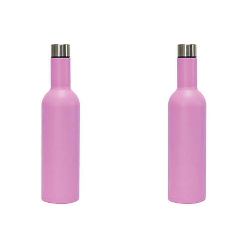 2PK Annabel Trends Stainless Steel 750ml Wine Bottle - Gelato Pink