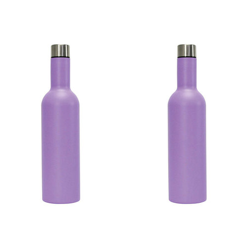 2PK Annabel Trends Stainless Steel 750ml Wine Bottle - Gelato Purple