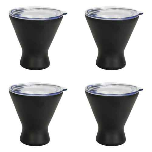 4PK Annabel Trends 250ml Stainless Steel Double Walled Cocktail Cup - Black