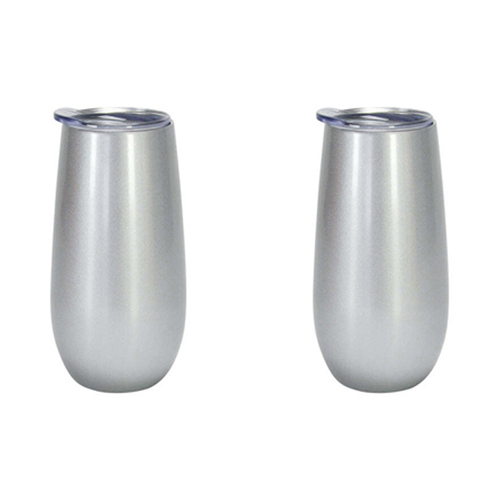 2PK Annabel Trends 175ml Stainless Steel Sparkling Flute Cup - Silver