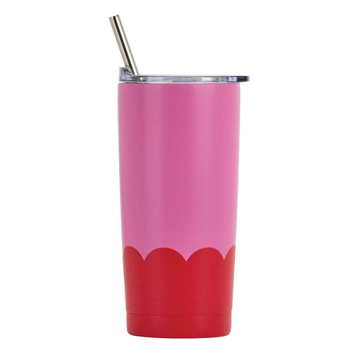 Annabel Trends 500ml Stainless Steel Wave Smoothie Tumbler Pink Red