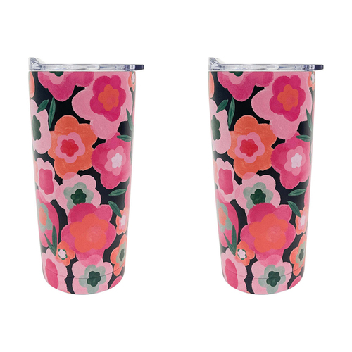 2PK Annabel Trends 500ml Stainless Steel Smoothie Tumbler - Midnight Blooms