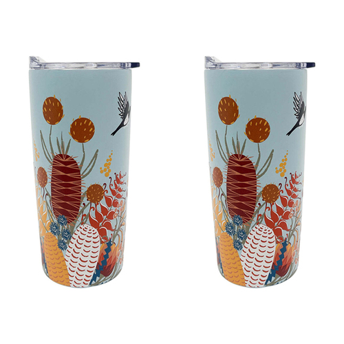 2PK Annabel Trends 500ml Stainless Steel Smoothie Tumbler - Magpie Floral