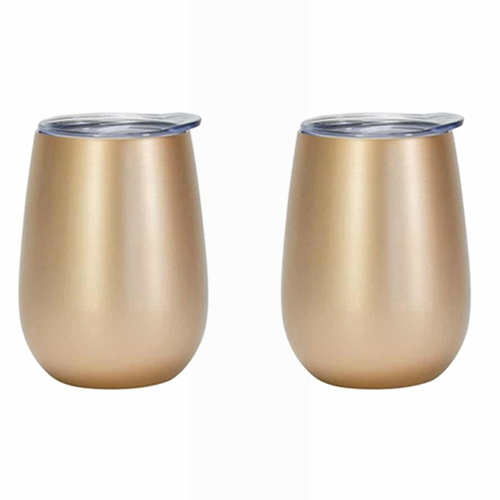 2PK Annabel Trends 295ml Stainless Steel Wine Tumbler - Gold