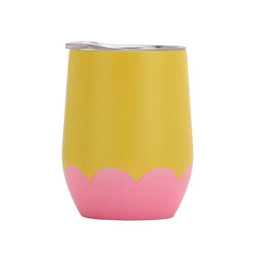 Annabel Trends 295ml Stainless Steel Wave Wine Tumbler - Yellow Candy