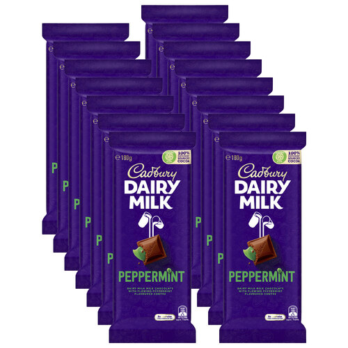 15pc Cadbury Dairy Milk Peppermint 180g Chocolate Confectionery