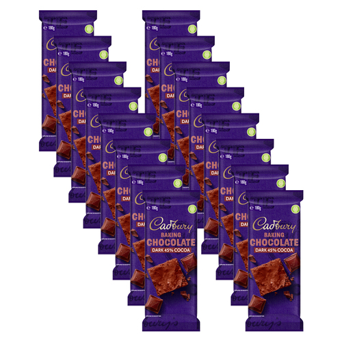 16pc Cadbury Baking Dark Chocolate 180g Kitchen Cooking