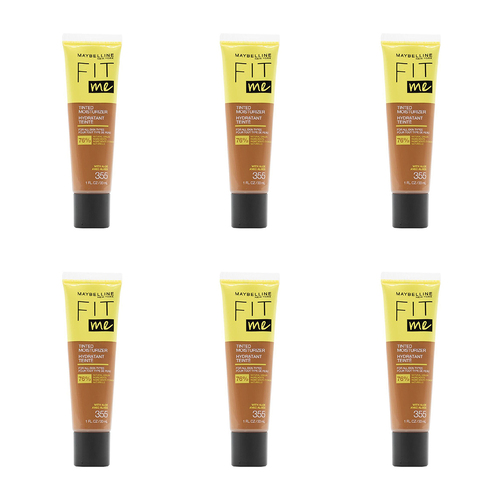 6PK Maybelline 30ml Fit Me Tinted Moisturizer Tube For All Skin Types 355 Shade