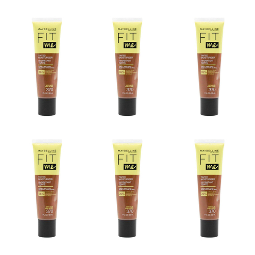 6PK Maybelline 30ml Fit Me Tinted Moisturizer w/ Aloe 370 - Brown