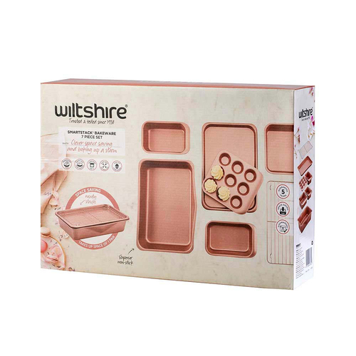 7pc Wiltshire Rose Gold Smart Stack Non-Stick Bakeware Set