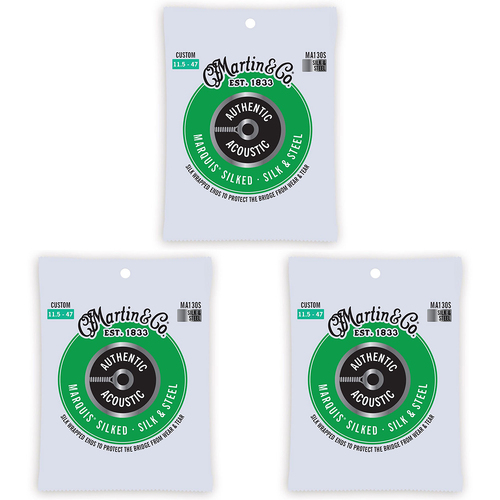 3PK Martin Guitar MA130S Authentic Acoustic Marquis Silked Strings Custom