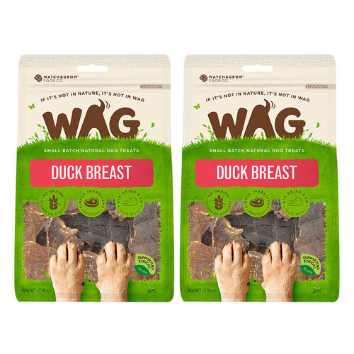 2PK Wag Dog Treats Duck Breast 200g