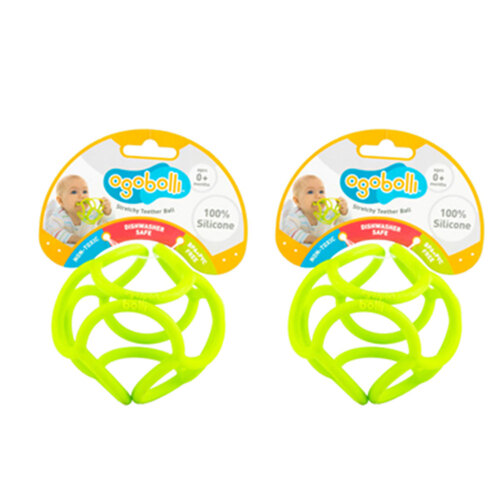 2PK Ogobolli Stretchy Teether Ball Kids Play Toy - Assorted 6m+