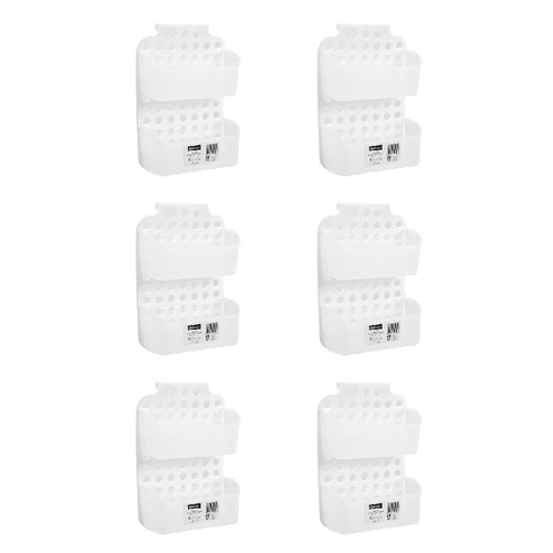 6PK Boxsweden Bathroom Hanging Storage Basket 25x37cm - White