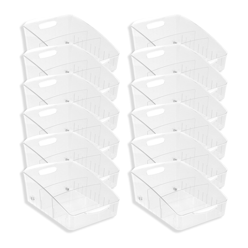 12PK Boxsweden Crystal Roll Out Tray w/ Dividers 38x27cm - Clear