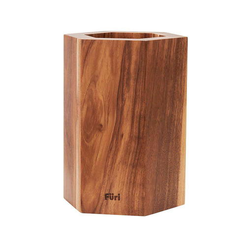 Furi Pro Magnetic Hexagonal Knife Block Acacia Brown