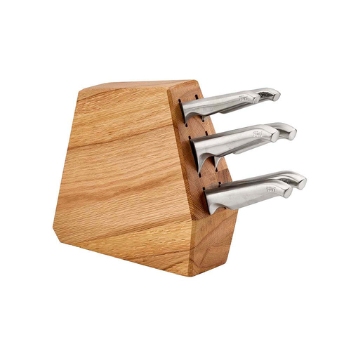 7pc Pro Cook/Chefs Knives & Duo-Angled Wood Block Set