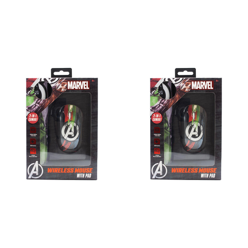 2PK Marvel Avengers Bluetooth Wireless Mouse w/ Pad 9y+