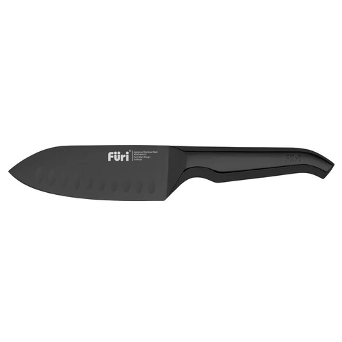 Furi Pro East/West Stainless Steel Santoku Knife Jet Black 13cm Blade