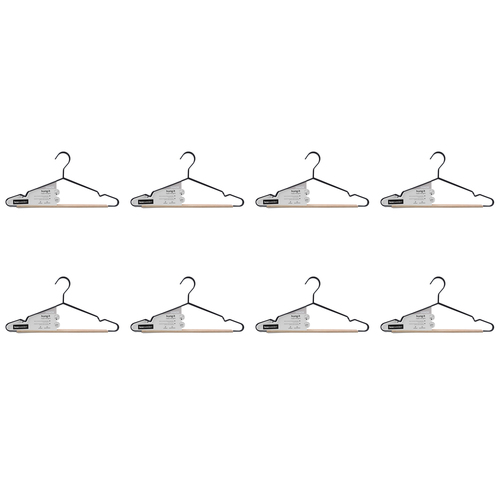 24pc Boxsweden Hangit Toska Metal/Wood Clothes Hanger 42cm - Black