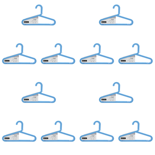 72pc Boxsweden Hangit Kids Strong Plastic Hangers 34cm - Assorted