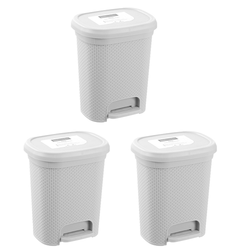 3PK Boxsweden Aero 6.5L Bathroom Pedal Trash Bin - Assorted