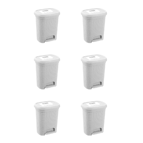 6PK Boxsweden Aero 6.5L Bathroom Pedal Trash Bin - Assorted