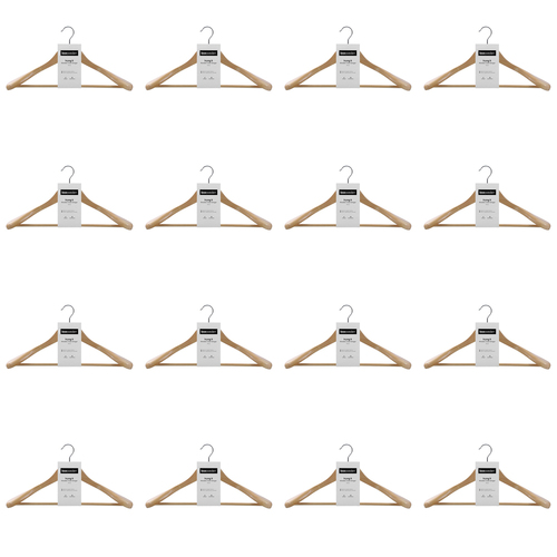 16PK Boxsweden Hangit Wooden Coat Hanger 45cm - Natural