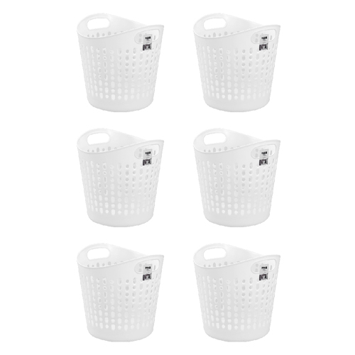 6x 2pc Boxsweden 55L Flexible Laundry Basket 43x46cm Assorted