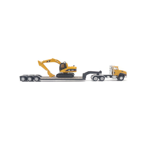 Diecast Masters 1:87 Cat CT660 Truck & Lowboy W/Excavator Kids Toy 8y+ Assorted