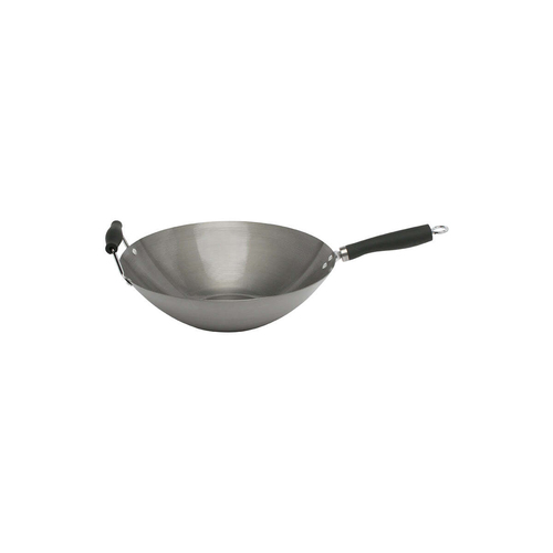 Stanley Rogers Heavy Gauge Carbon Steel Wok Black 350mm